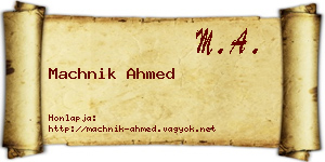 Machnik Ahmed névjegykártya